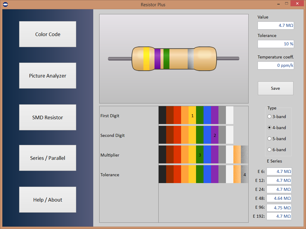 A tool to decode the resistor markings